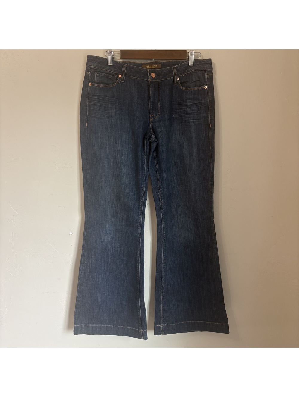 The Limited Women's Dark Blue Flared Jeans Size 12